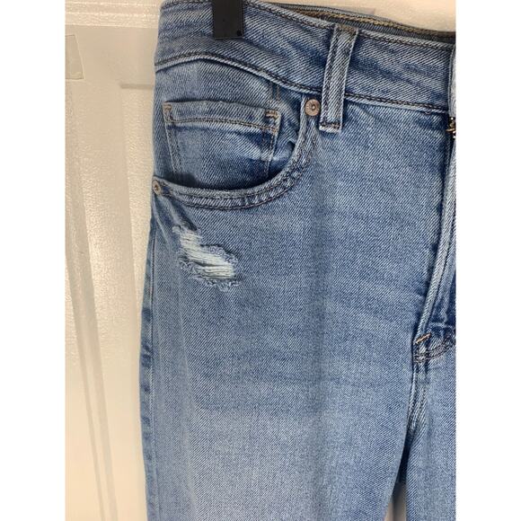 American Eagle Womens stretch Distressed Light Wash Jeans Size 6 - Picture 5 of 9
